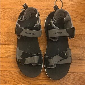 Merrell Black and Gray Adjustable Sandals